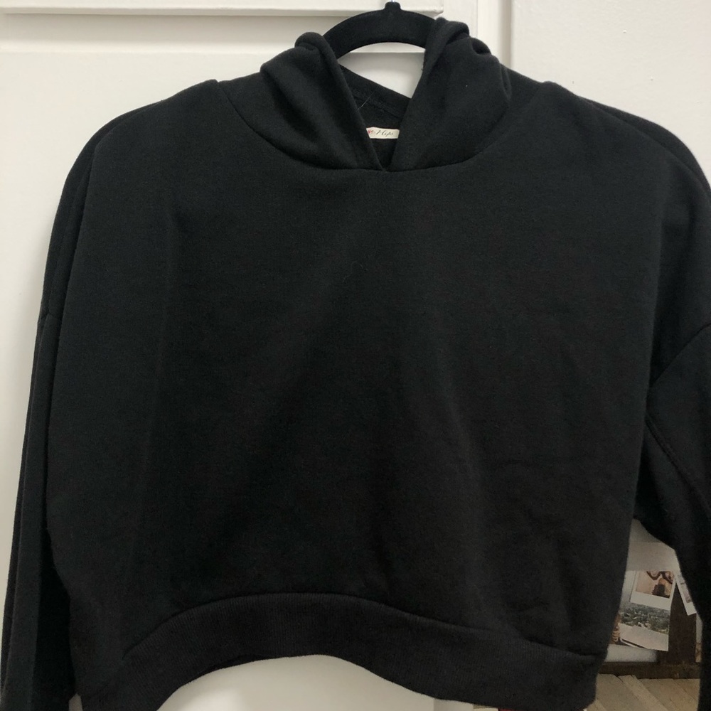 Black Cropped Hoodie